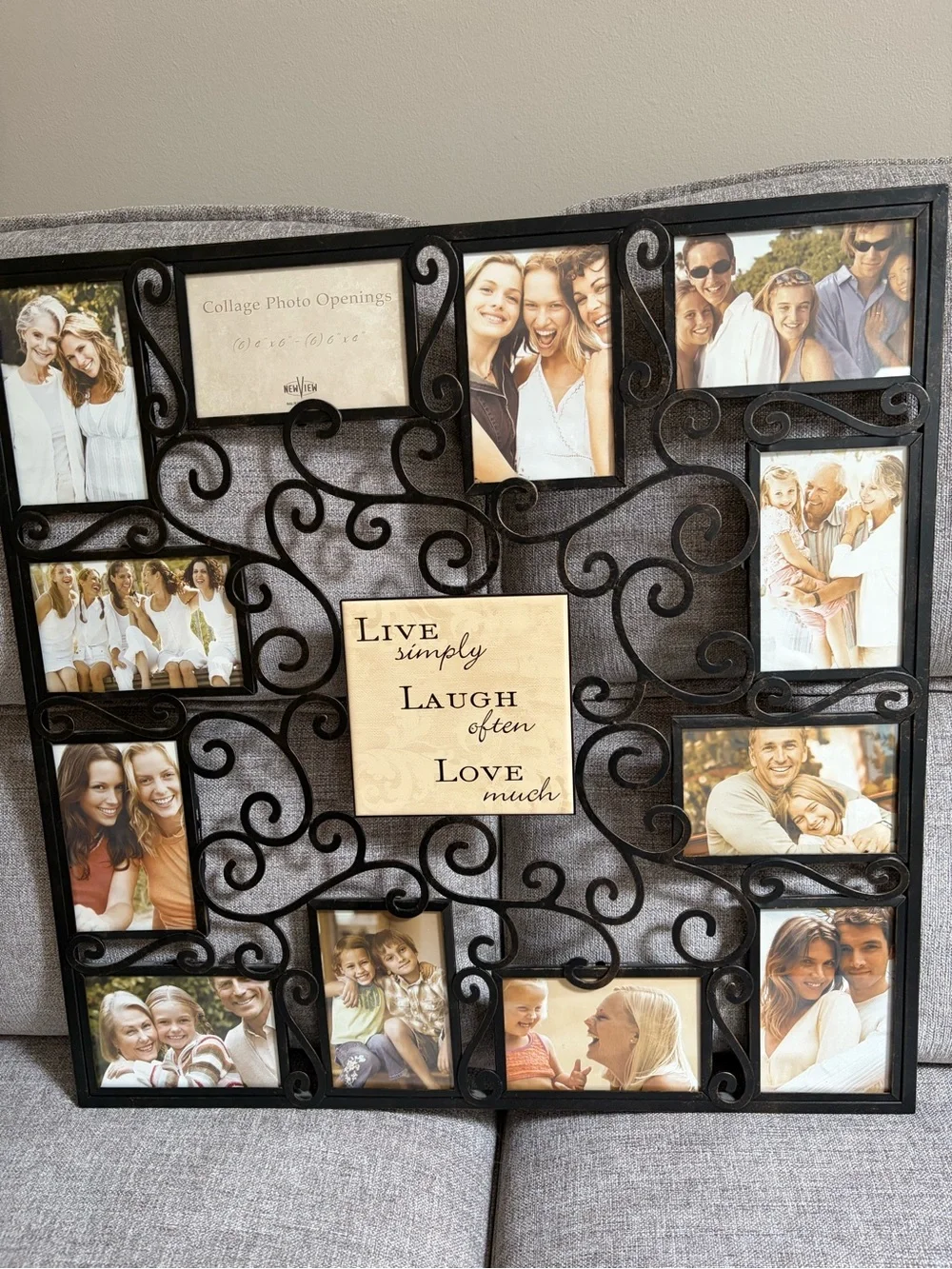 Collage Photo Frame Wall Art - Black Scroll Design